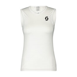 SCOTT Cyklistické tričko bez rukávov - UNDERWEAR CARBON W - biela
