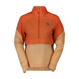 SCOTT Cyklistická vetruodolná bunda - ENDURANCE ANORAK WB W - oranžová/béžová
