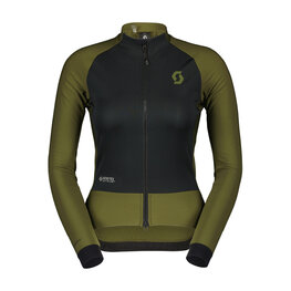 SCOTT Cyklistická vetruodolná bunda - RC PRO WARM HYBRID GTX WS W - čierna/zelená