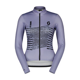 SCOTT Cyklistický dres s dlhým rukávom zimný - TEAM WARM GRAPHICS - svetlo modrá