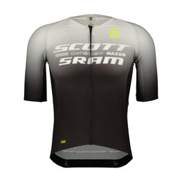 SCOTT Cyklistický dres s krátkym rukávom - SRAM AERO - čierna/biela