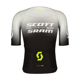 SCOTT Cyklistický dres s krátkym rukávom - SRAM AERO - čierna/biela