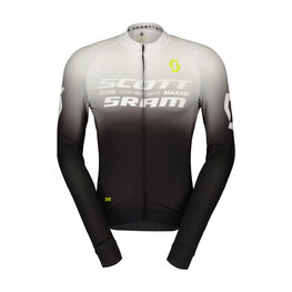 SCOTT Cyklistický dres s dlhým rukávom letný - SCOTT-SRAM PRO - čierna/biela