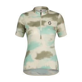 SCOTT Cyklistický dres s krátkym rukávom - ENDURANCE 10 W - biela/zelená