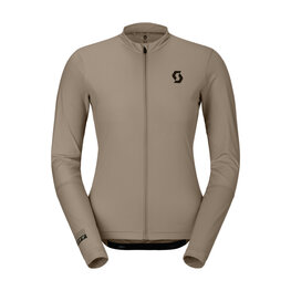 SCOTT Cyklistický dres s dlhým rukávom letný - ENDURANCE W - béžová/biela