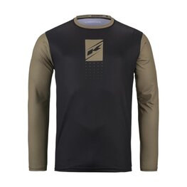 KENNY Cyklistický dres s dlhým rukávom letný - ELITE KID 24/25 - čierna/hnedá