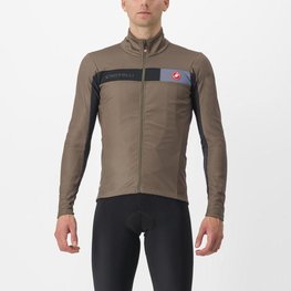 CASTELLI Cyklistická zateplená bunda - MORTIROLO 6S - hnedá