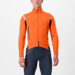 CASTELLI Cyklistická zateplená bunda - PERFETTO RoS 2 - oranžová