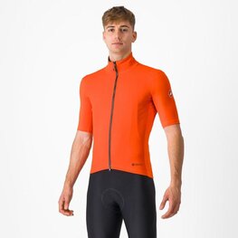CASTELLI Cyklistický dres s krátkym rukávom - PERFETTO ROS 2 WIND - oranžová