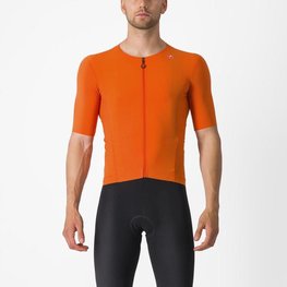CASTELLI Cyklistický dres s krátkym rukávom - PREMIO BLACK - oranžová