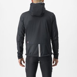 CASTELLI Cyklistická zateplená bunda - TRAIL HOODIE - čierna