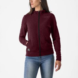 CASTELLI mikina - MILANO 2 FULL ZIP W FLEECE - bordová