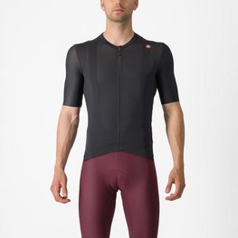 CASTELLI Cyklistický dres s krátkym rukávom - ESPRESSO - antracitová