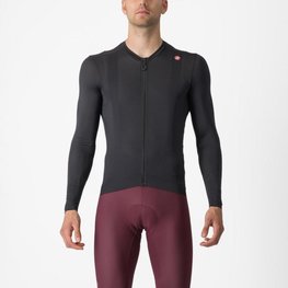 CASTELLI Cyklistický dres s dlhým rukávom letný - ESPRESSO - antracitová