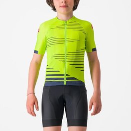 CASTELLI Cyklistický dres s krátkym rukávom - AERO KID - žltá