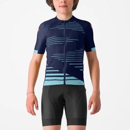 CASTELLI Cyklistický dres s krátkym rukávom - AERO KID - modrá