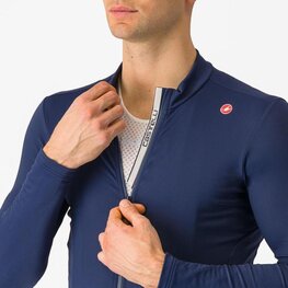 CASTELLI Cyklistický dres s dlhým rukávom zimný - ESPRESSO THERMAL - modrá