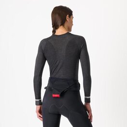 CASTELLI Cyklistické tričko s dlhým rukávom - MERINO SEAMLESS W - čierna