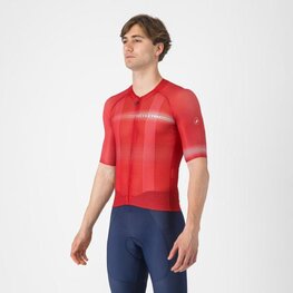 CASTELLI Cyklistický dres s krátkym rukávom - CLIMBER´S A/C - červená