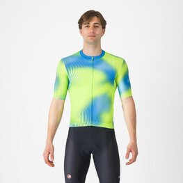 CASTELLI Cyklistický dres s krátkym rukávom - VORTICE - modrá/žltá