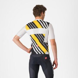 CASTELLI Cyklistický dres s krátkym rukávom - HERITAGE - čierna/biela/žltá