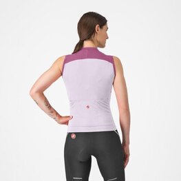 CASTELLI Cyklistický dres bez rukávov - SOLE - fialová/biela