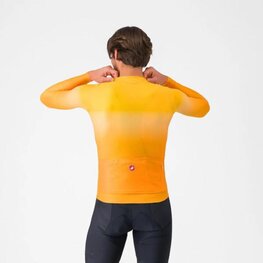 CASTELLI Cyklistický dres s dlhým rukávom letný - UPF LONG - oranžová