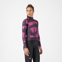 CASTELLI Cyklistický dres s dlhým rukávom zimný - BLUR THERMAL - čierna/fialová