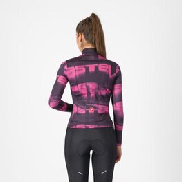 CASTELLI Cyklistický dres s dlhým rukávom zimný - BLUR THERMAL - čierna/fialová