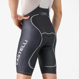 CASTELLI Cyklistické nohavice krátke s trakmi - AERO RACE S KIT - čierna