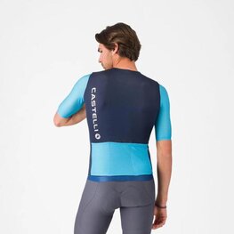 CASTELLI Cyklistický dres s krátkym rukávom - CORRETTO - modrá/tyrkysová