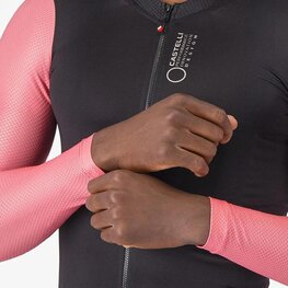 CASTELLI Cyklistický dres s dlhým rukávom letný - CORRETTO LS - čierna/ružová