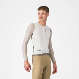 CASTELLI Cyklistický dres s dlhým rukávom letný - CORRETTO LS - béžová/ivory