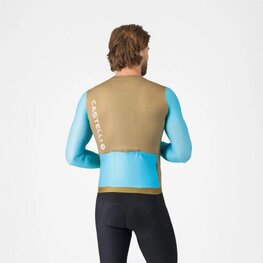 CASTELLI Cyklistický dres s dlhým rukávom letný - CORRETTO LS - hnedá/modrá