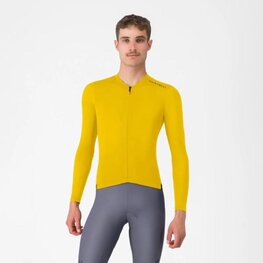 CASTELLI Cyklistický dres s dlhým rukávom letný - ESPRESSO 2 LS - žltá