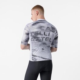 CASTELLI Cyklistický dres s krátkym rukávom - STRATUS LOGO - biela/šedá