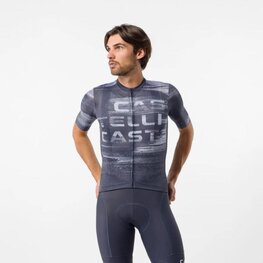 CASTELLI Cyklistický dres s krátkym rukávom - STRATUS LOGO - modrá