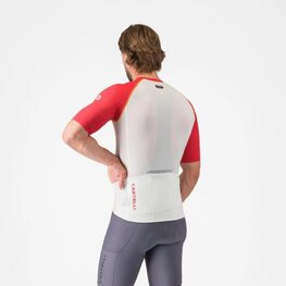 CASTELLI Cyklistický dres s krátkym rukávom - UNLIMITED ENDURANCE 3 - ivory/červená