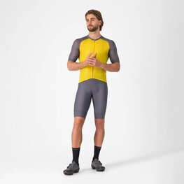 CASTELLI Cyklistický dres s krátkym rukávom - UNLIMITED ENDURANCE 3 - žltá/šedá