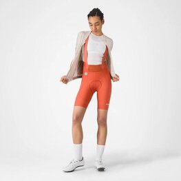 CASTELLI Cyklistické nohavice krátke s trakmi - ESPRESSO 2 W DT - červená