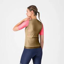 CASTELLI Cyklistický dres s krátkym rukávom - CORRETTO W - zlatá/ružová