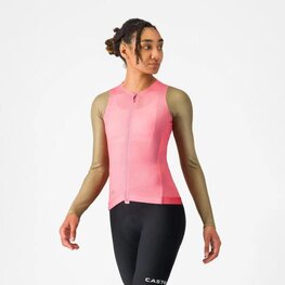 CASTELLI Cyklistický dres s dlhým rukávom letný - CORRETTO W LONG - ružová