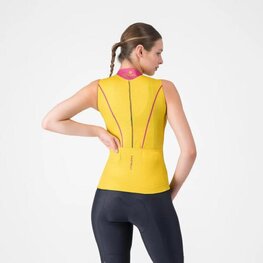 CASTELLI Cyklistický dres bez rukávov - ANIMA FLOW - žltá
