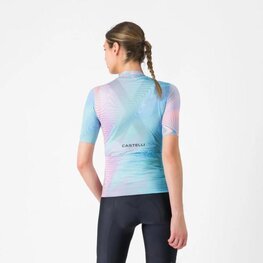 CASTELLI Cyklistický dres s krátkym rukávom - COSMIC VORTEX - ružová/zelená