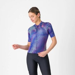 CASTELLI Cyklistický dres s krátkym rukávom - COSMIC VORTEX - fialová