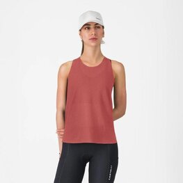 CASTELLI Cyklistické tričko bez rukávov - COMFORT TRAVEL - červená