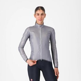 CASTELLI Cyklistická vetruodolná bunda - ARIA SHELL 2 W - strieborná