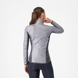 CASTELLI Cyklistická vetruodolná bunda - ARIA SHELL 2 W - strieborná