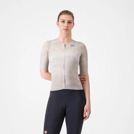 CASTELLI Cyklistický dres s krátkym rukávom - RACE 8S W - béžová