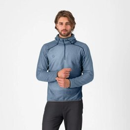 CASTELLI Cyklistická zateplená bunda - ALPHA FLEECE - modrá